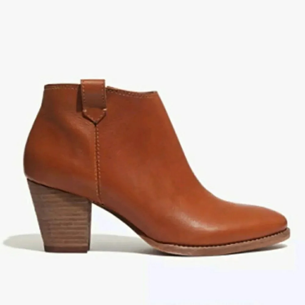 Madewell Brown The Billie Leather Booties